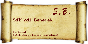 Sárdi Benedek névjegykártya