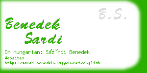 benedek sardi business card